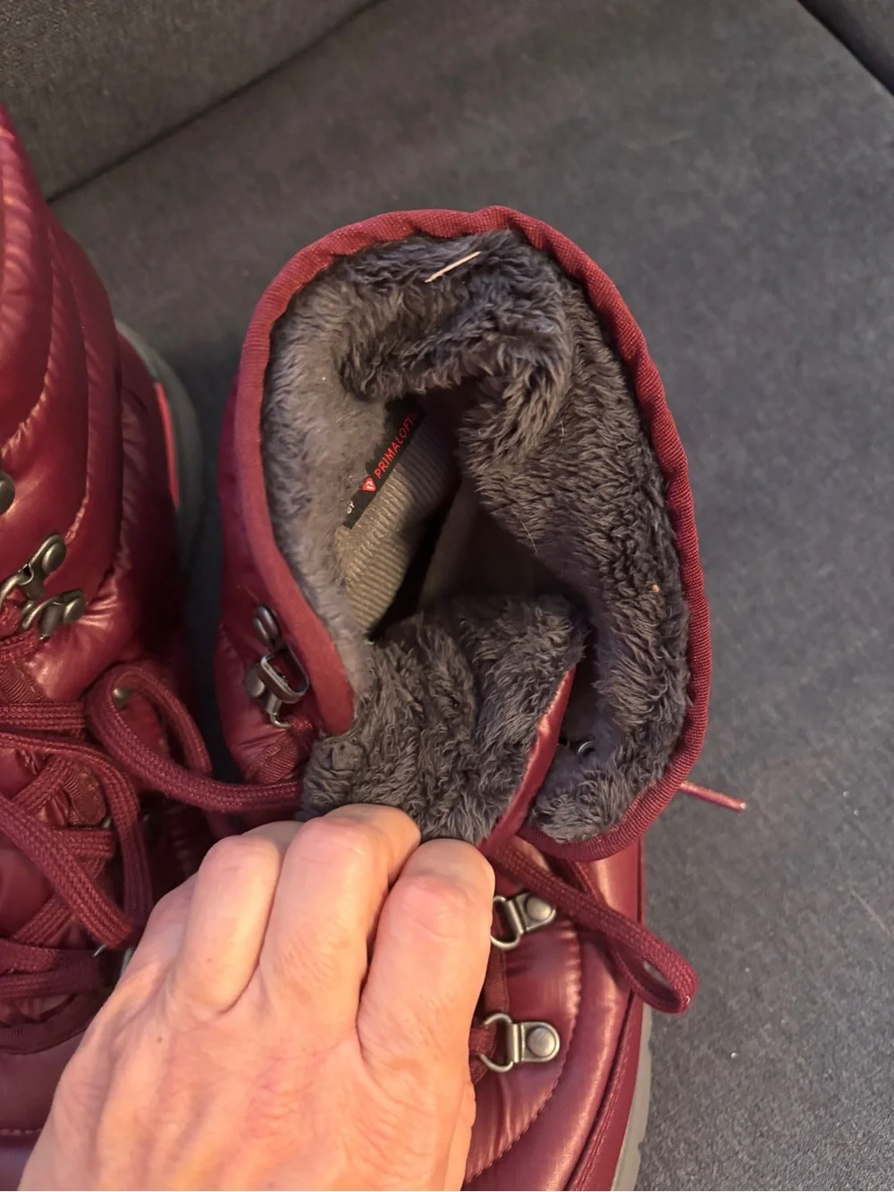 The North Face Women’s Maroon Lace-Up Puffy Boots